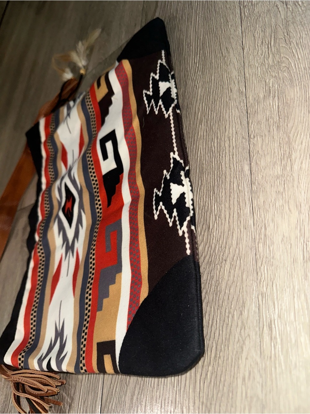 Aztec Feather Tassel Western Crossbody Bag Purse - Picture 4 of 8